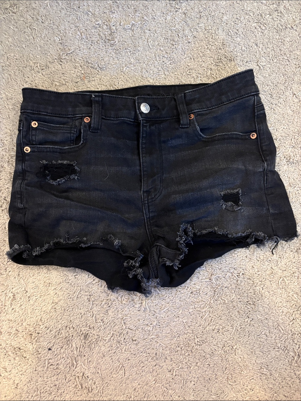 American Eagle Outfitters Black Next Level Stretch Denim Shorts